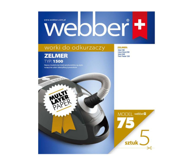 WEBBER Worki papierowe ZELMER 1500 (75) 5 szt. - 1390010 - zdjęcie